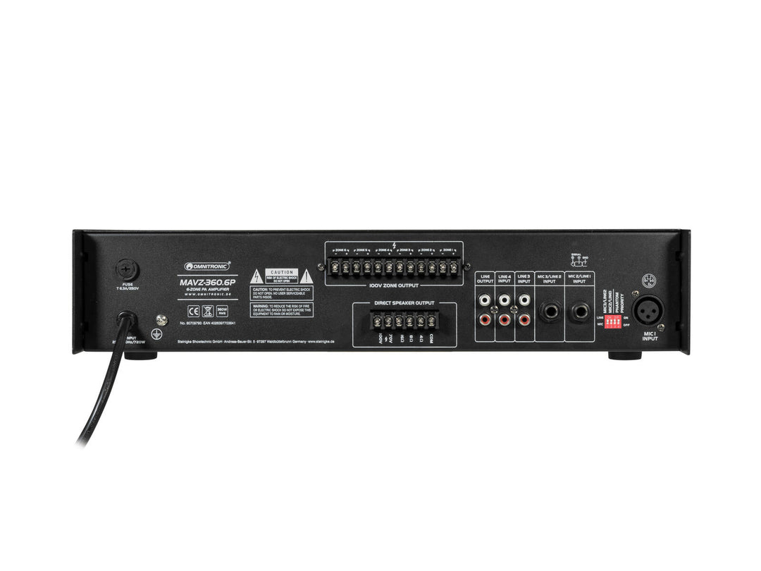 OMNITRONIC MAVZ-360.6P PA-mixerförstärkare