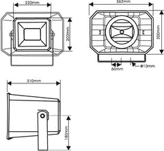 OMNITRONIC HS-60 PA-hornhögtalare