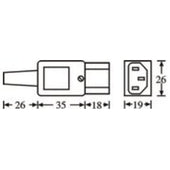 Strömkontakt IEC-enhet (hona)
