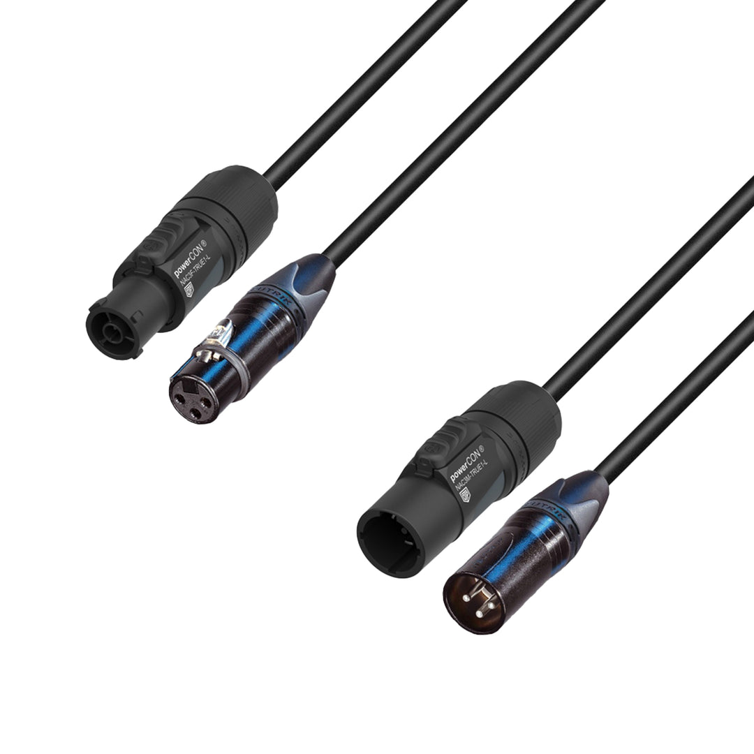 Adam Hall Cables 5 STAR H TCON D 0300 - hybridkabel | Ström & DMX | Neutrik® XLR 3-polig x TRUE1® | 3 m