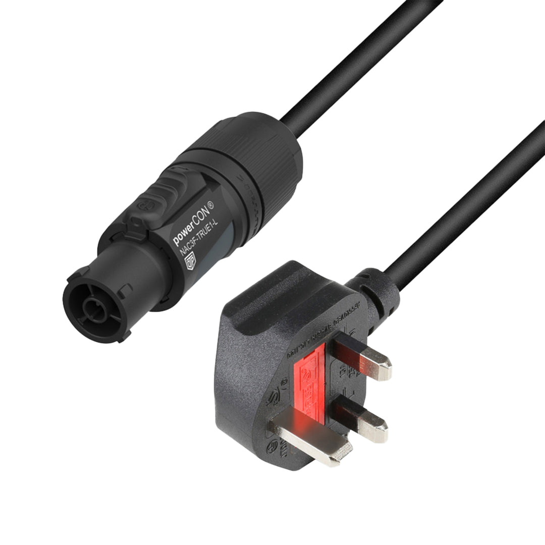 Adam Hall Cables 5 STAR TCON 0150 GB - Strömkabel | Neutrik TRUE1® x BS1363/A med Titanex®-kabel | 1,5 m