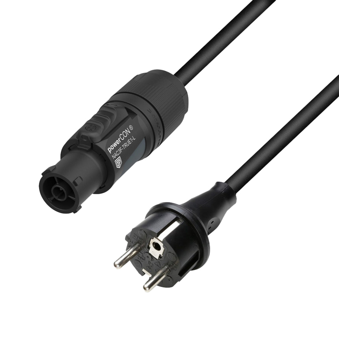 Adam Hall Cables 5 STAR TCON 0300 - Strömkabel | Neutrik TRUE1® x CEE 7/7 med Titanex®-ledning | 3 m