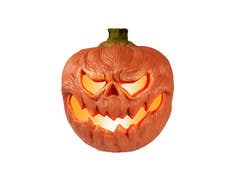 Halloween-græskar med lys, orange, 18 cm