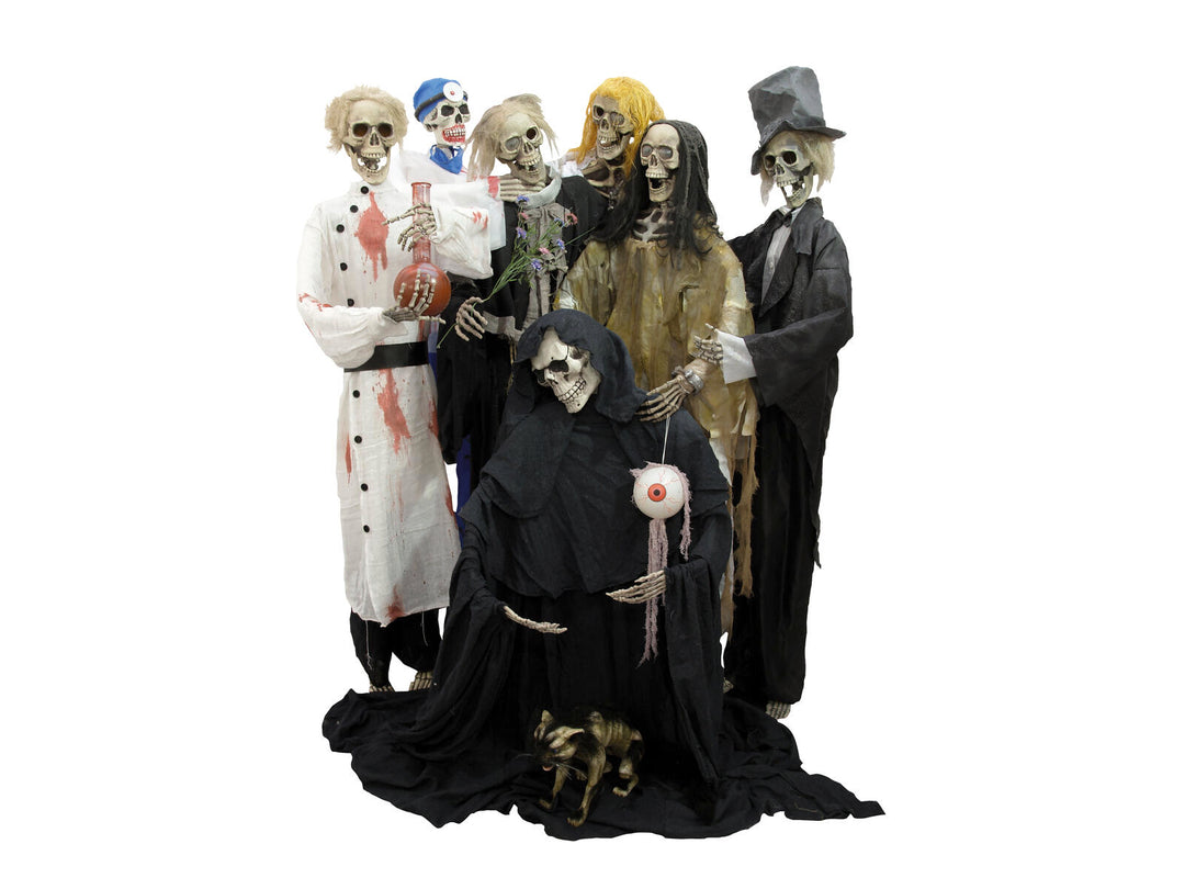 Halloween-figur formbart skelet, sort, 160 cm