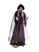 Halloweenhäxa med kvast, 175 cm