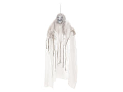 Halloween-häxa, vit, animerad, 170 cm