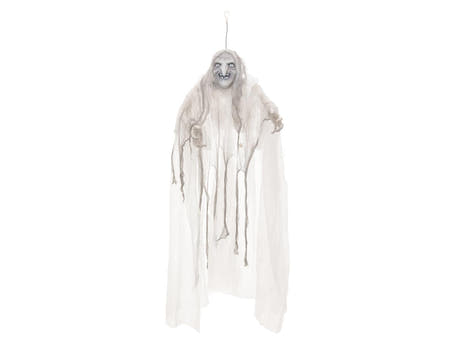 Halloween heks, hvid, animeret, 170 cm
