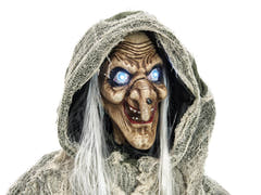 Halloween heks, grøn, animeret, 145 cm