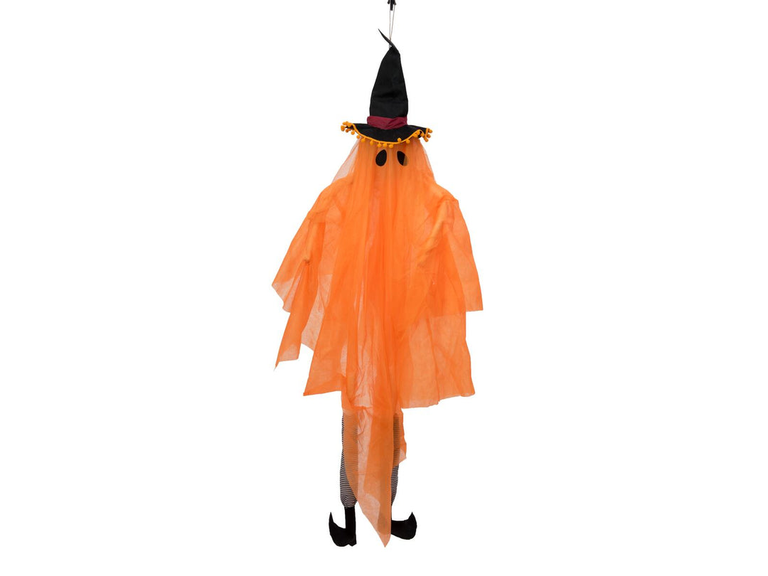 Halloween-figur spøgelse med heksehat, 150 cm