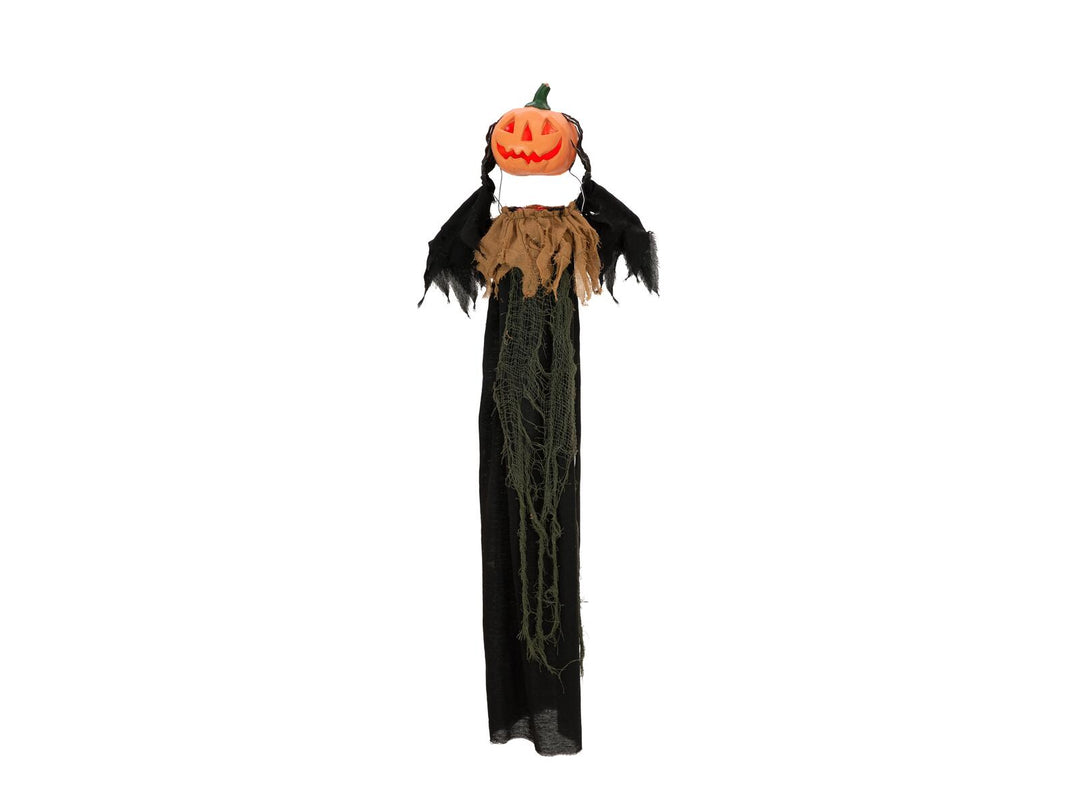 Halloween-figur græskarhoved, hængende, animeret, 115 cm