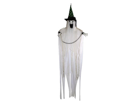 Halloween-spøgelse med spids hat, hængende, animeret, 200 cm