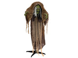 Halloween-figur pukkelrygget heks, animeret, 155 cm