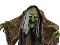 Halloween-figur pukkelrygget heks, animeret, 155 cm