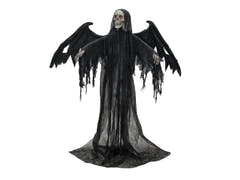 Halloween sort engel, animeret, 175 cm