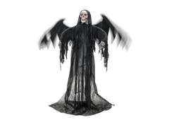 Halloween sort engel, animeret, 175 cm