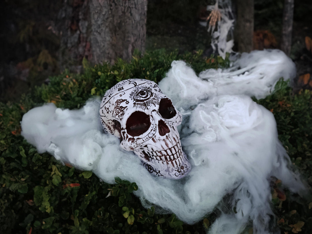 Halloween-kranie med mystiske tegn, 18 cm