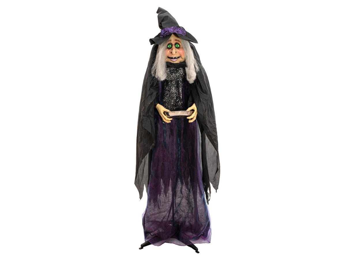 Halloween-figur häxan Marie, animerad, 180 cm