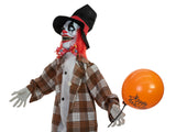 Halloween-figur klovnen Hatty, animeret, 185 cm