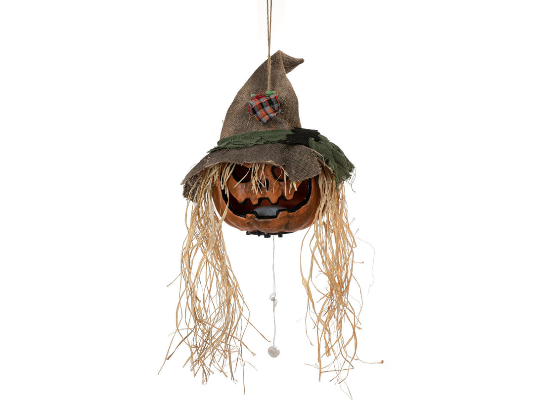 Halloween forbandet græskarhoved, animeret, 70 cm