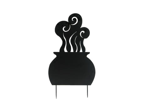 Metalsilhuet heksekedel, stål, 83 cm