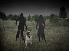 Metalsilhuet zombiekvinde, 135 cm