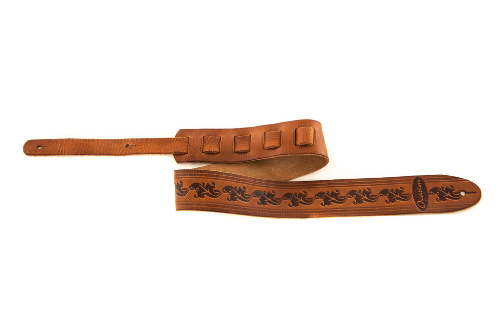 Ovation Premium gitarrrem i läder, Leaf, Wet Sand