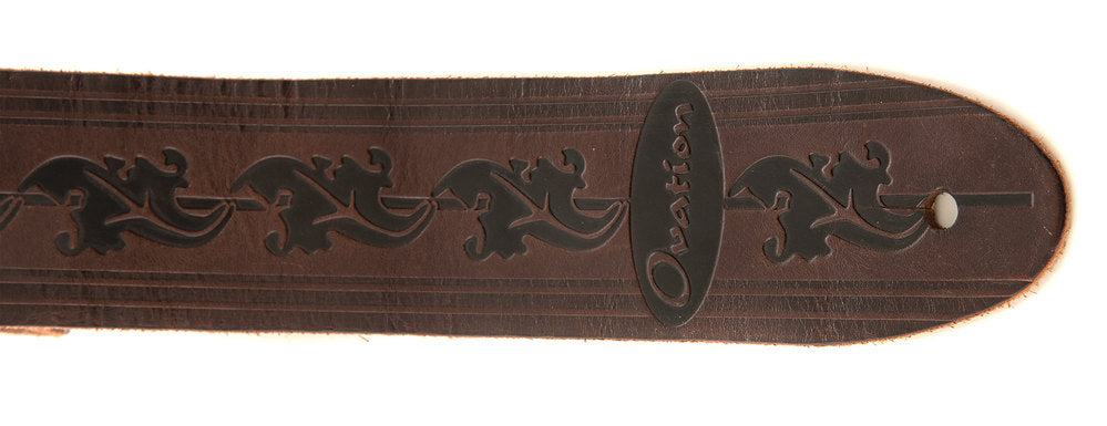 Ovation Premium gitarrrem i läder, Leaf, Chocolate