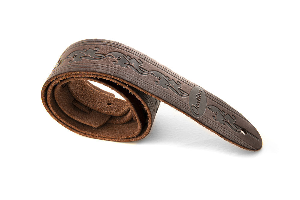 Ovation Premium gitarrrem i läder, Leaf, Chocolate