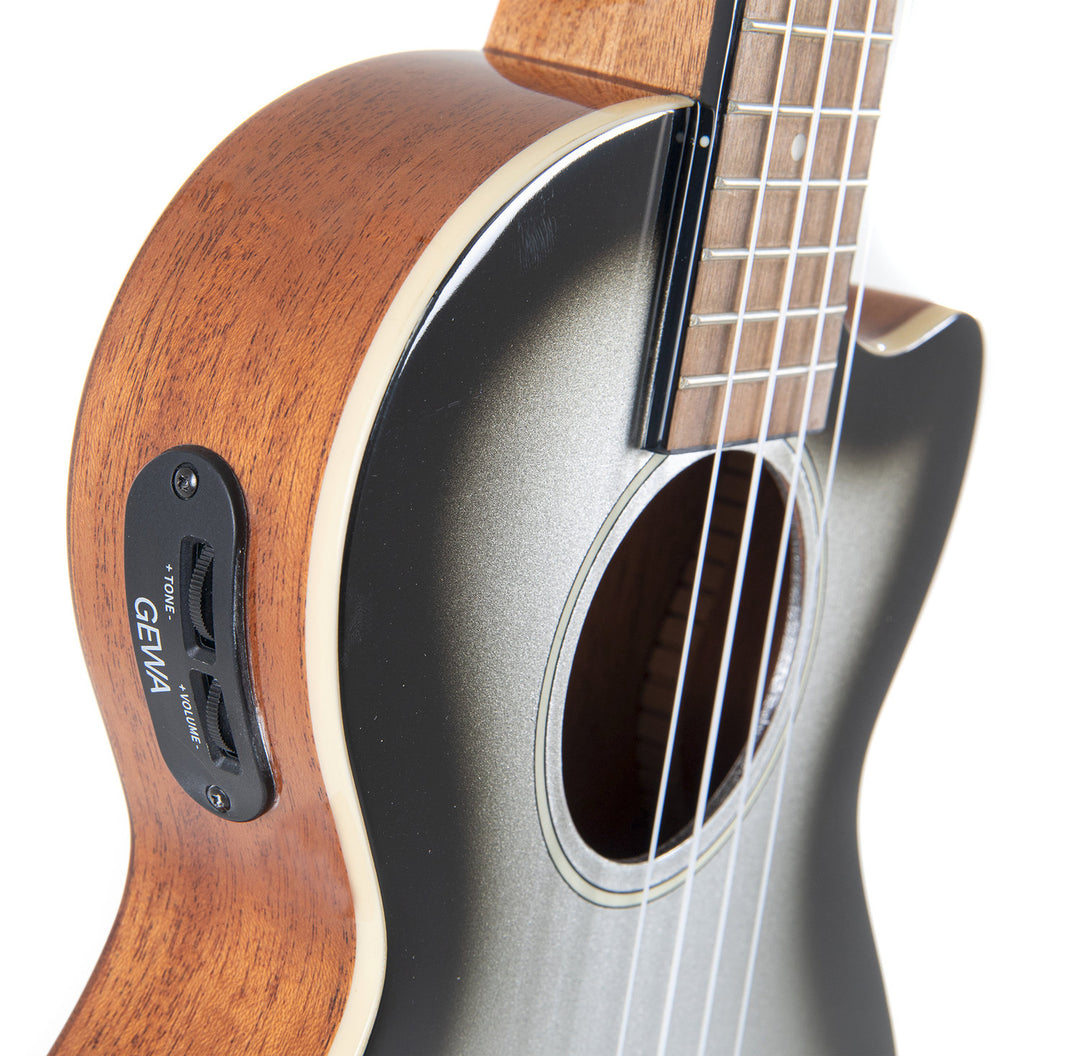 GEWA Tenor E-akustisk Ukulele Manoa Roadie - E-A tenor (Silverskugga)