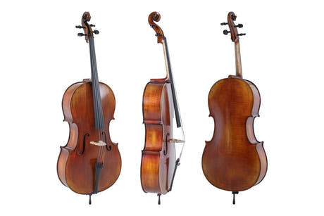 GEWA Cellos Maestro 2 - 3/4 (Uppställd med Wittner stränghållare med finstämmare inkl. väska, kolfiberstråke och Larsen Aurora-strängar)