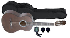 VGS Basic set: klassisk gitarr 4/4, valnötsfärgad, väska och stämapparat