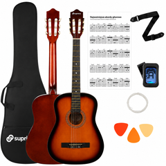 SUPRIMO CGS3 SB klassisk gitarrpaket 4/4, sunburst