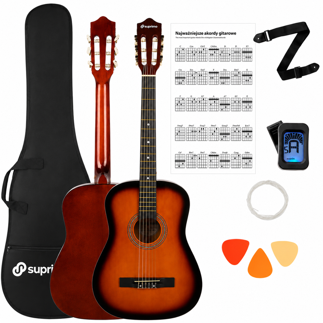 SUPRIMO CGS3 SB klassisk gitarrpaket 4/4, sunburst