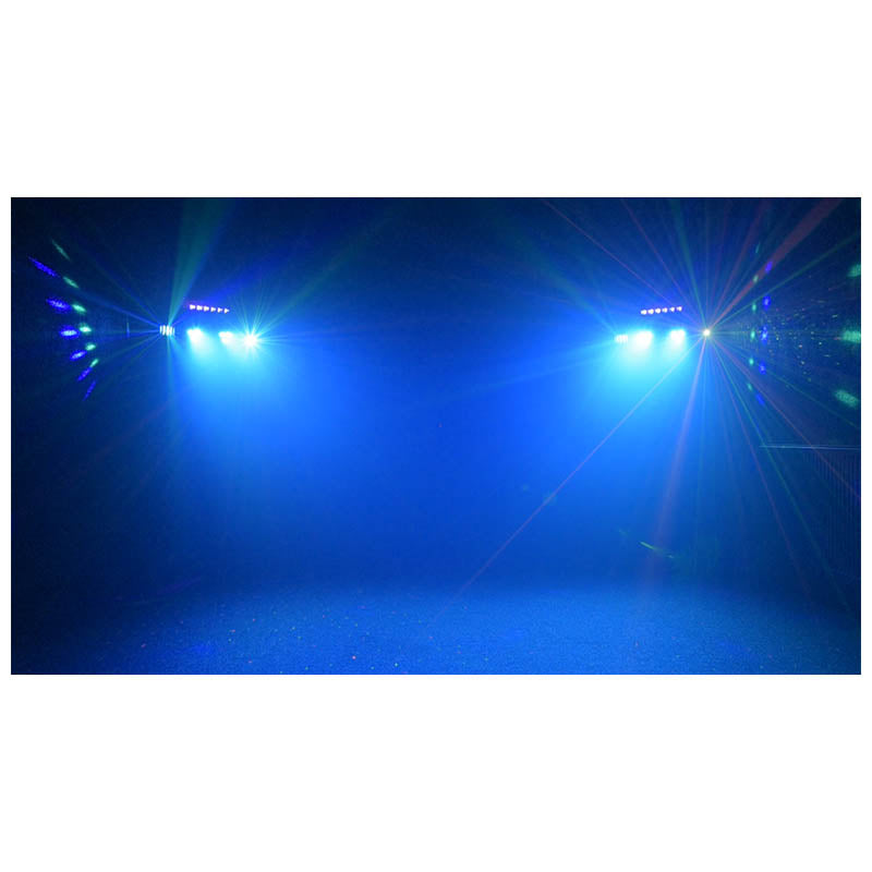 LIGHT4ME T-BAR LASER STROBE LED PAR DERBY UV IR multieffekt