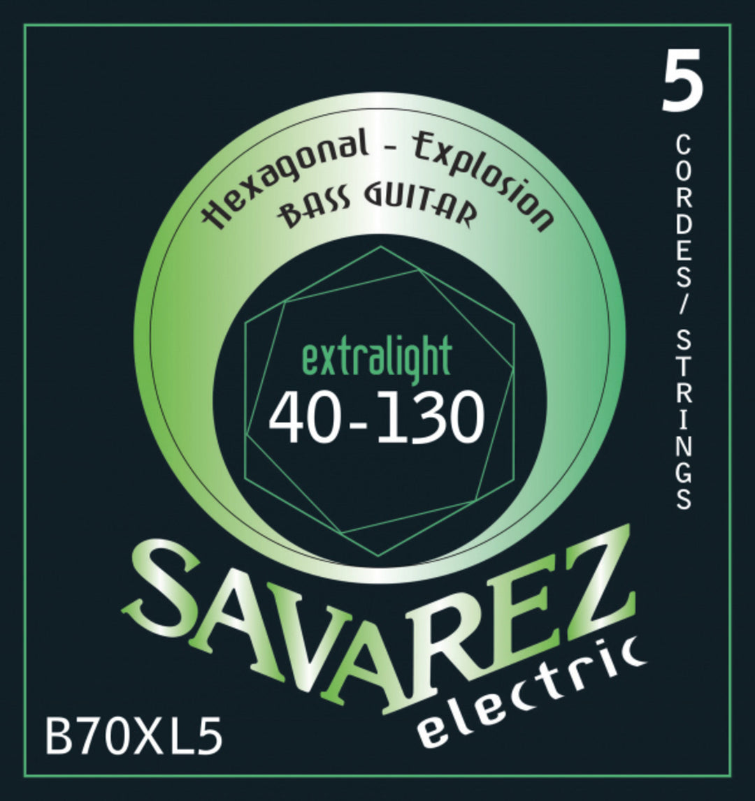 Savarez elbassträngar Hexagonal Explosion - 5-str. Ex-Light (B70XL5)
