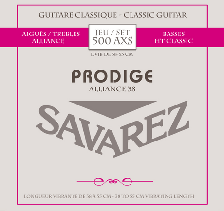 Savarez strängar för klassisk gitarr Prodige 38 barngitarr - 1/8-1/2 Carbon (500 AXS)