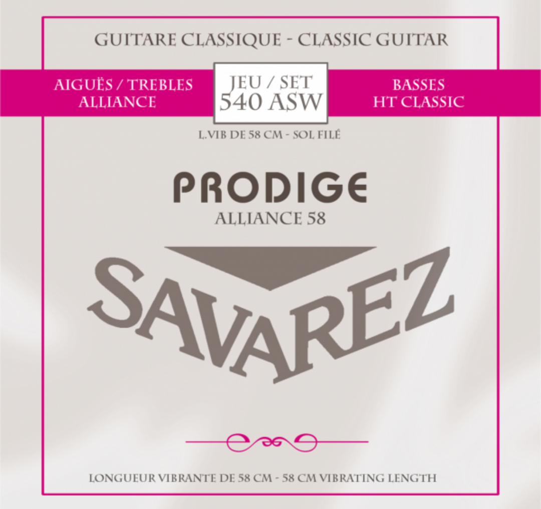 Savarez strängar för klassiska Gitarrer Prodige 38 Children's Gitarrer - 3/4-7/8 Carbon Gw (540ASW)
