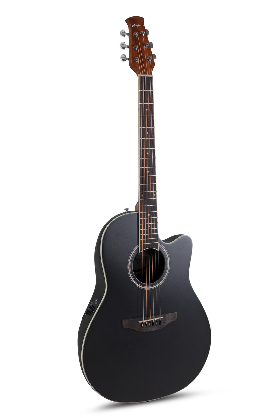 Applause E-akustisk Gitarrer AB28 Super Shallow Bowl Cutaway - svart satin (AB28-5S)