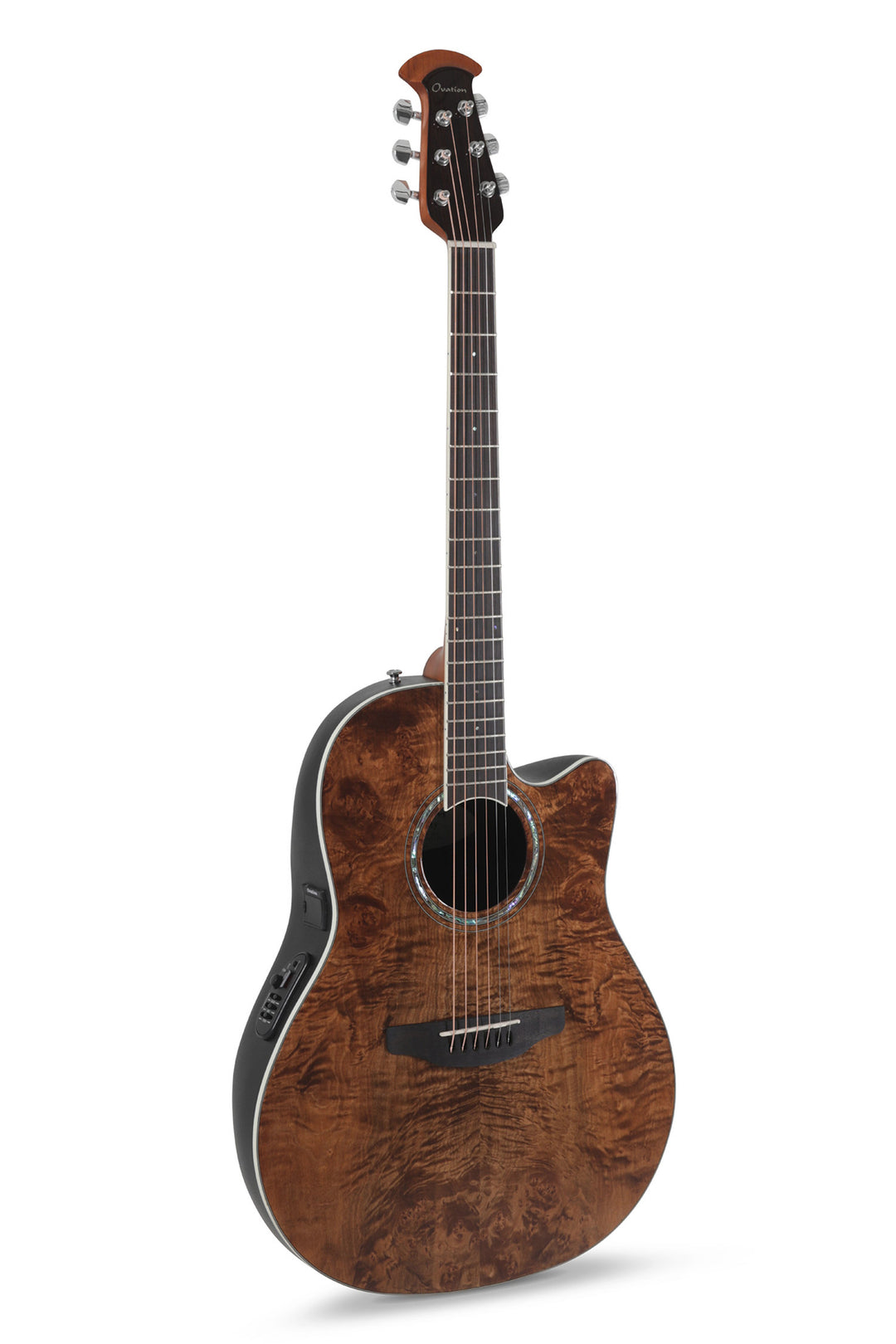 Ovation E-akustisk Gitarrer Celebrity Standard Plus Mid Cutaway - Nutmeg Burled Maple (CS24P-NBM-G)