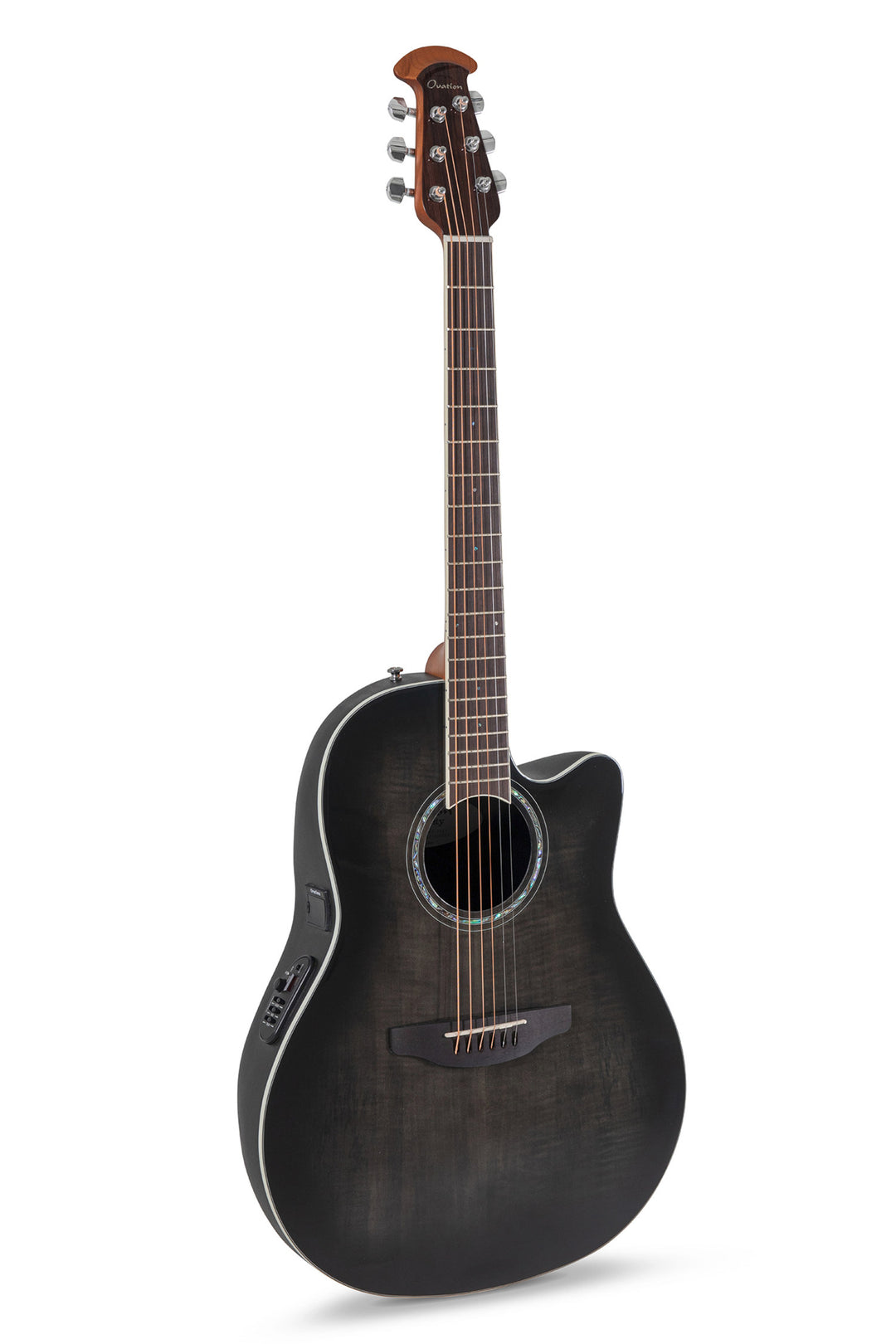 Ovation E-akustisk Gitarrer Celebrity Standard Plus Mid Cutaway - Transparent Blackburst Flame (CS24P-TBBY-G)