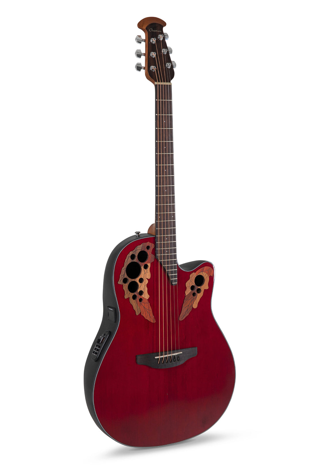 Ovation E-akustisk Gitarrer Celebrity Elite Mid Cutaway - Rubinröd (CE44-RR-G)