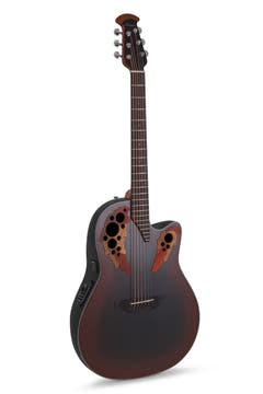 Ovation E-akustisk Gitarrer Celebrity Elite Mid Cutaway - Omvänd röd burst (CE44-RRB-G)