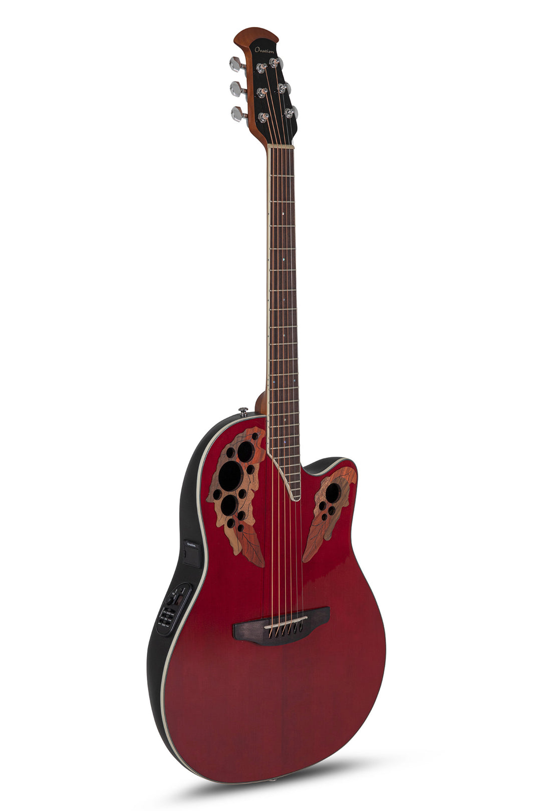 Ovation E-akustisk Gitarrer Celebrity Elite Super Shallow Cutaway - Rubinröd (CE48-RR-G)