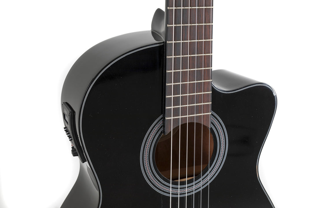 GEWA E-akustisk klassisk gitarr Student Svart - E-akustisk svart