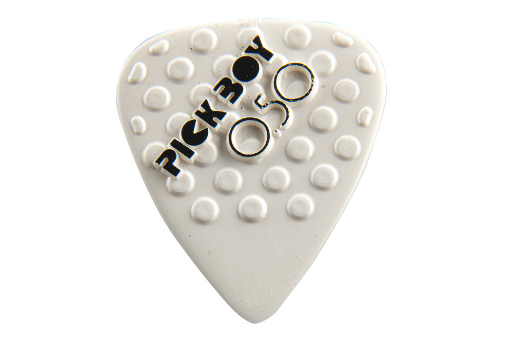 Pick Boy Ceramic Power plektrum 0,50 mm, vita med knoppar, 12 st.
