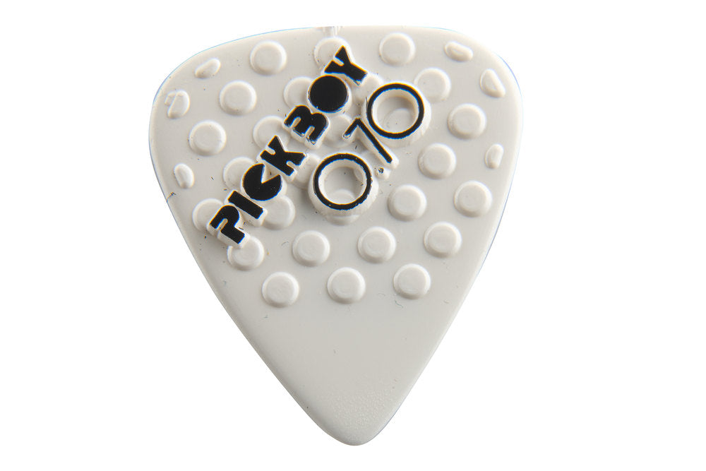 Pick Boy Ceramic Power plektrum 0,70 mm, vita med knoppar, 12 st.