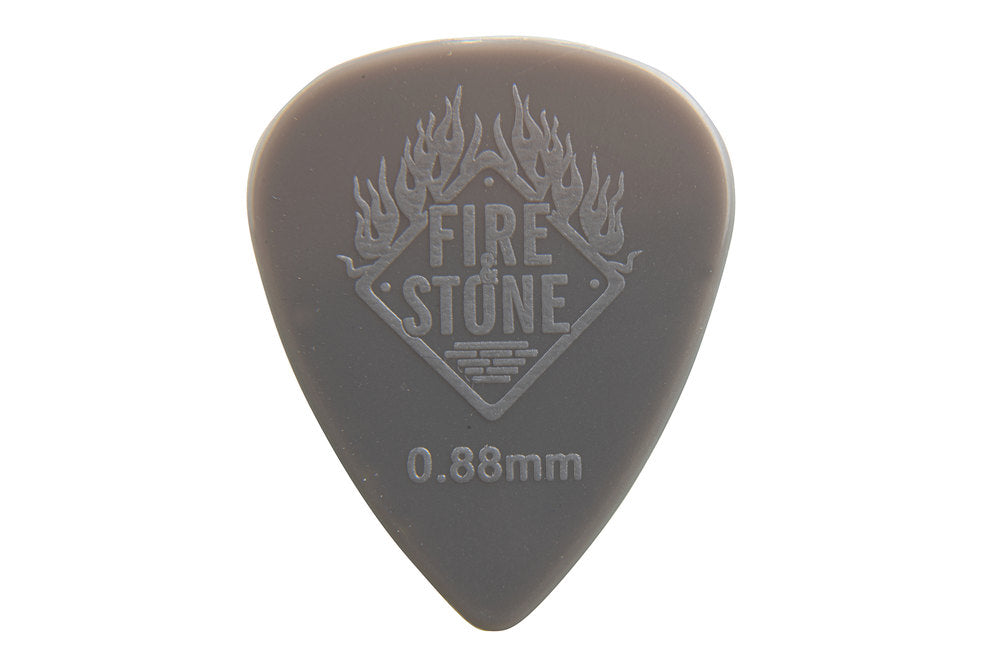 Fire & Stone Nylon-plektrum 0,88 mm, mörkgrå, 12 st.