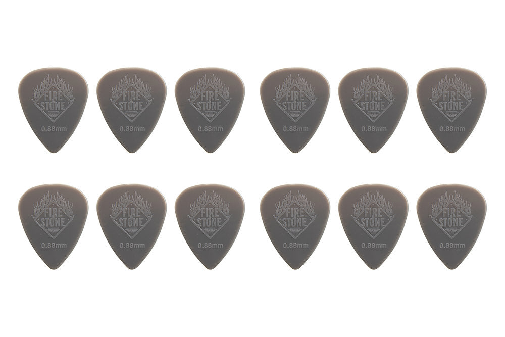 Fire & Stone Nylon-plektrum 0,88 mm, mörkgrå, 12 st.