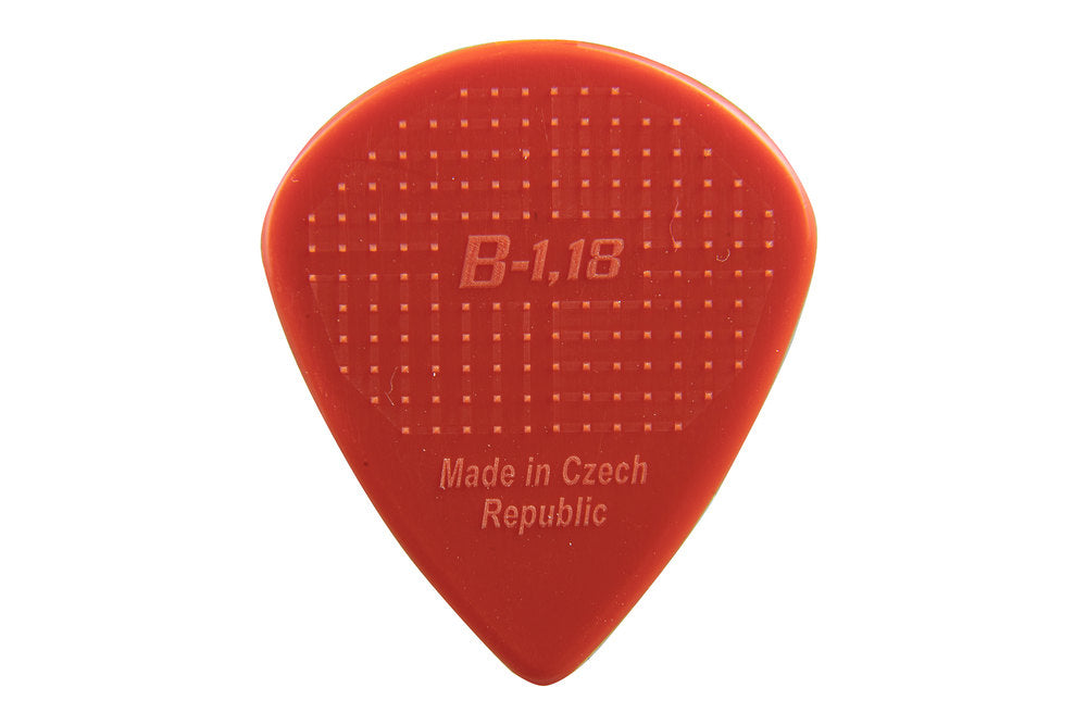 D-Grip Janicek Jazz B plektrum, 1,18 mm, rött, 6 st.