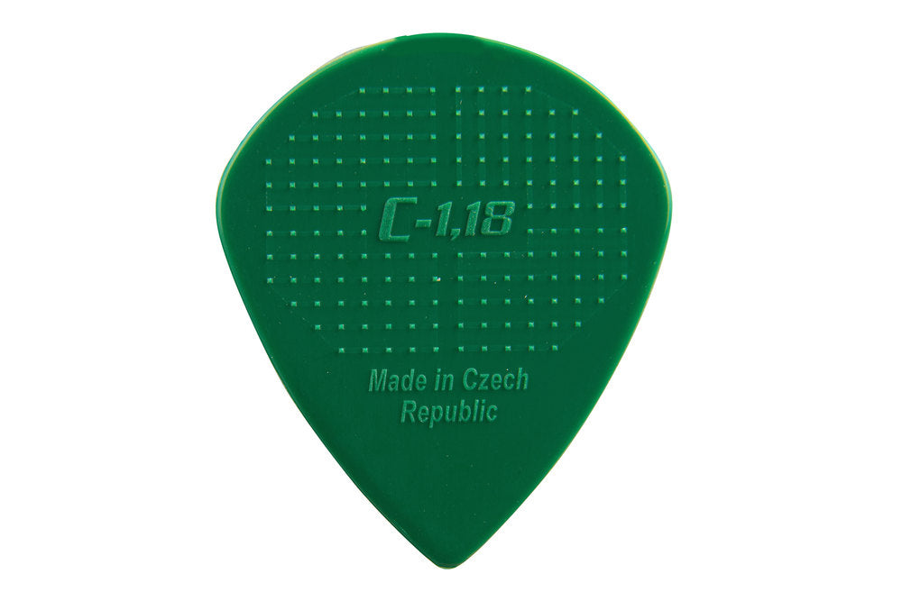 D-Grip Janicek Jazz C-plektrum, 1,18 mm, mörkgrönt, 6 st.